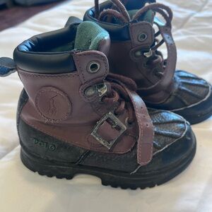 Polo Ralph Lauren Kids' Brown and Black Duck Colbey Boots size 9 toddler